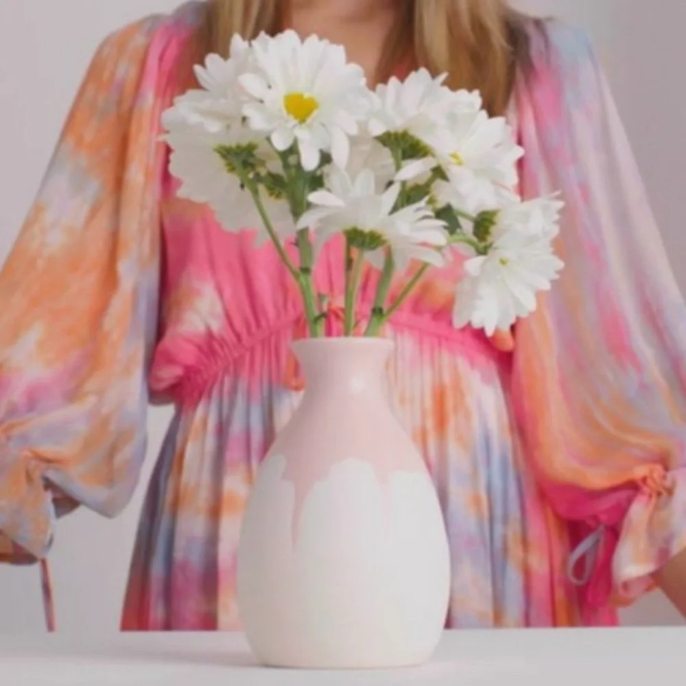 Issac Mizrahi Loves xo, Sienna Vase with pink glaze